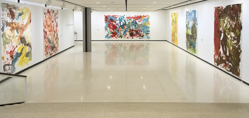 Installation view of Dan Colen: Shake the Elbow