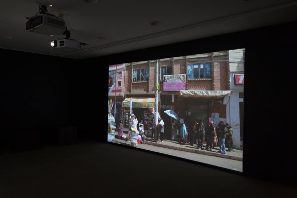 Installation view of Claudia Joskowicz: Every Building on Avenida Alfonso Ugarte—After Ruscha
