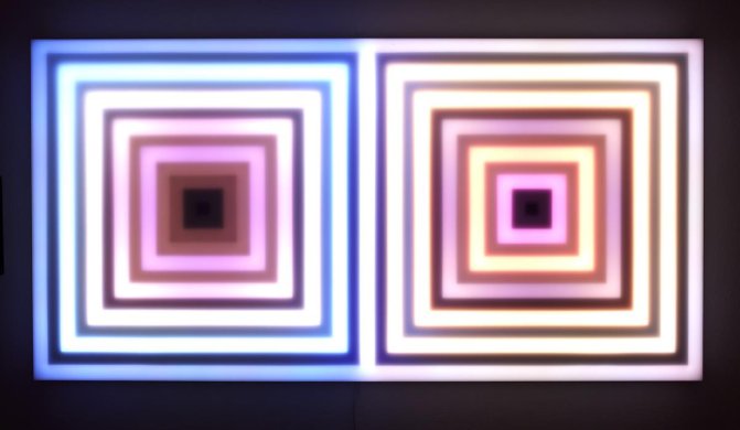 LED squares in vibrant colors