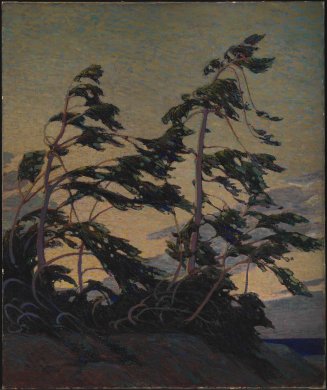 Painting of swaying trees