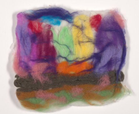 Vibrantly colored felted textile