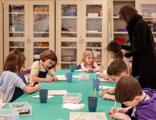 Children in an art class