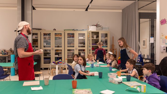 Children in an art class