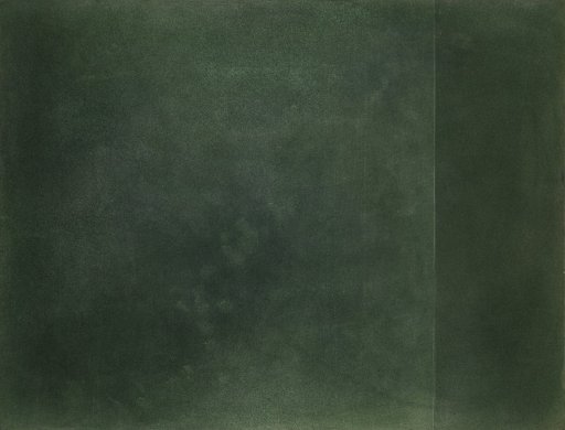 Green abstract expressionist painting