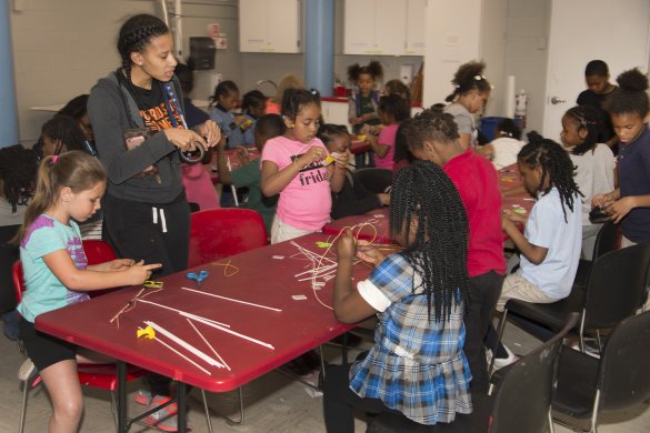 Guests make art in the classrooms