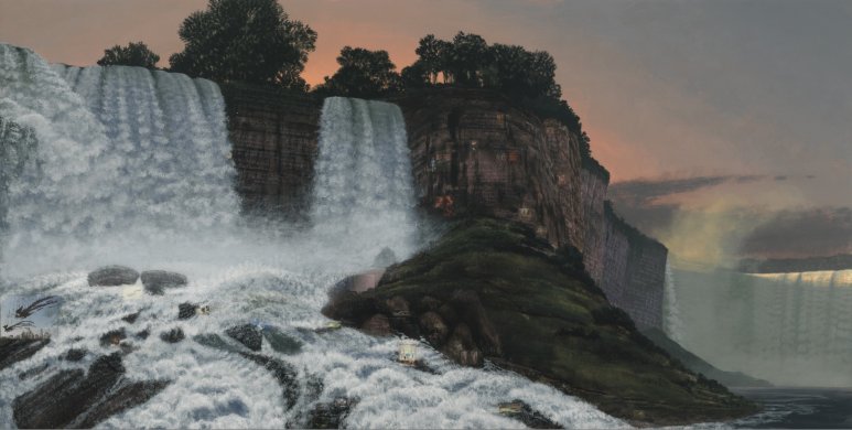 Stephen Hannock's The Great Falls; for Xu Bing (MassMoca #180), 2013