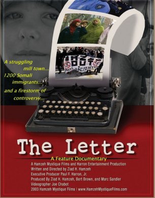 Film poster for "The Letter" featuring a typewriter on a red table