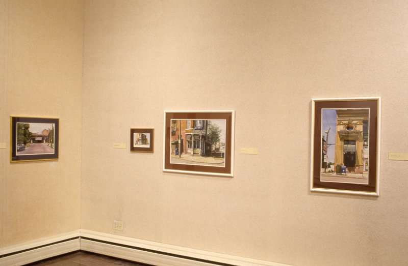 Installation view of Buffalo, My City: Watercolors by Dr. V. Roger Lalli