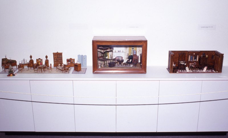 Installation view of Glimpses of an Imaginary World: A Selection of Miniature Rooms and Houses