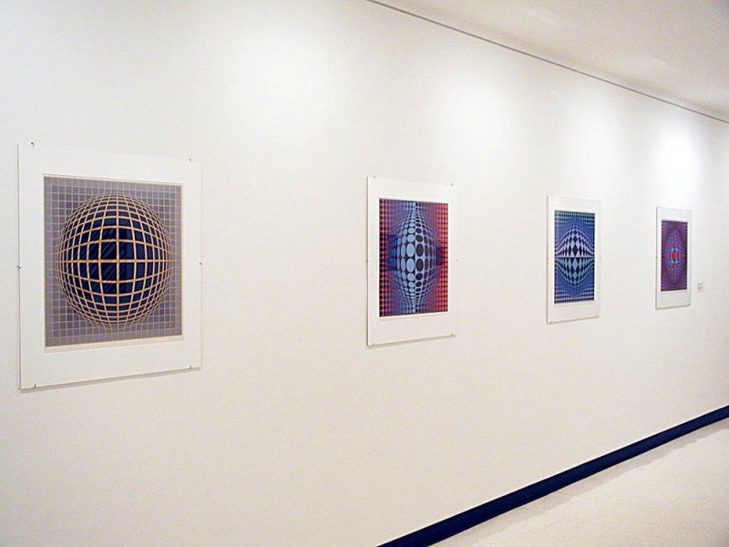 Installation view of An Optical Experience: Works on Paper from the Permanent Collection
