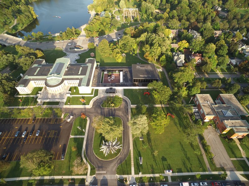 Aerial view of the Albright-Knox’s campus