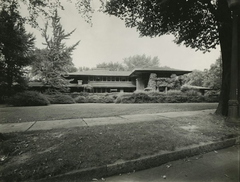 Black-and-white photograph of the Martin House Complex