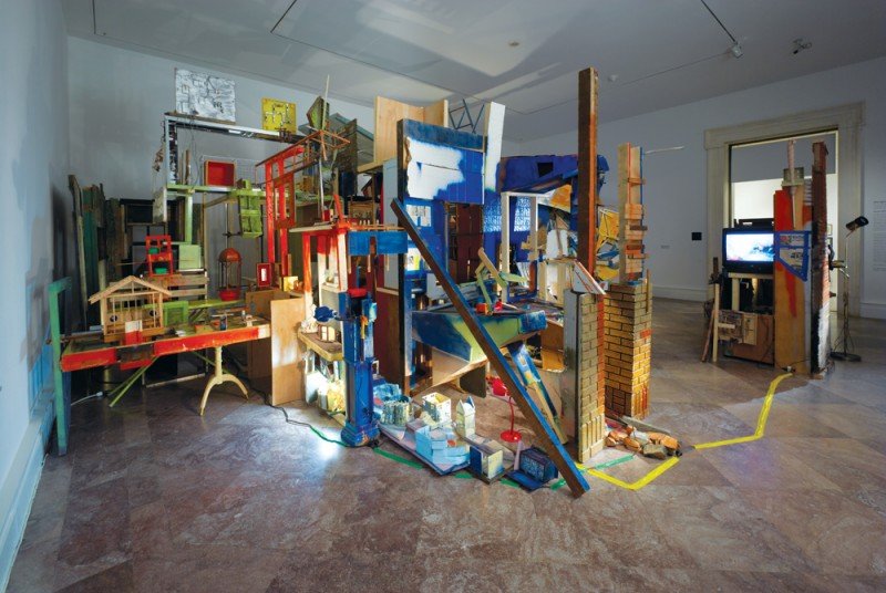 Installation view of Dennis Maher’s House of Collective Repair, 2012–13