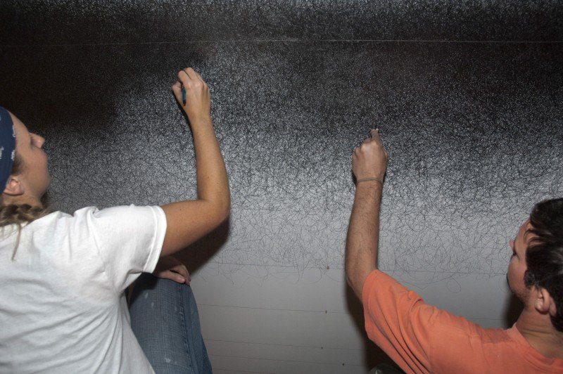 Installation of Sol LeWitt's Wall Drawing #1268, 2010