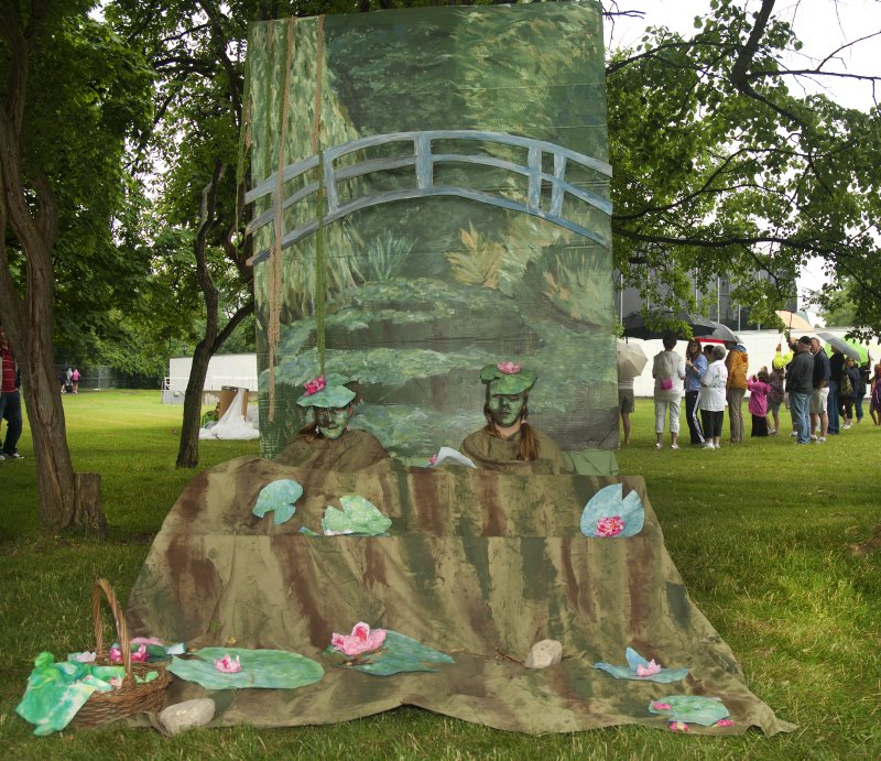 Addison Richmond and Katie Sheffield re-create Claude Monet’s Le bassin aux nymphéas, harmonie verte (The Water Lily Pond, Green Harmony), 1899