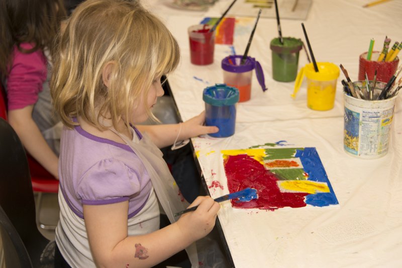Photo of child making artwork