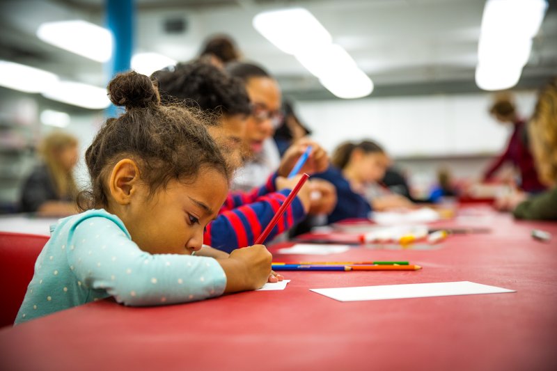 Children working on an art activity