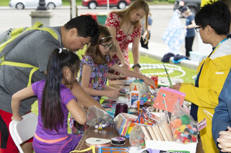People of all ages making art