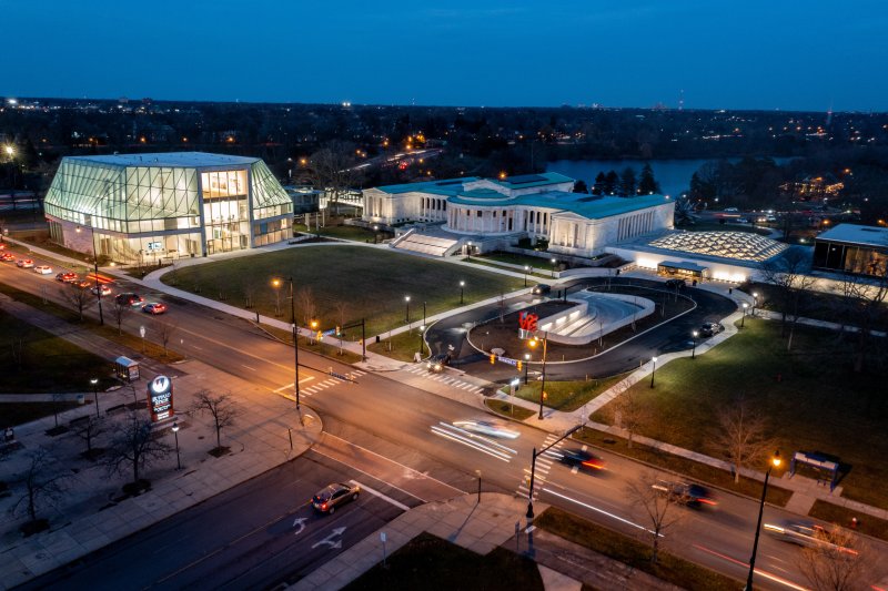 Aerial view of the Buffalo AKG Art Museum campus