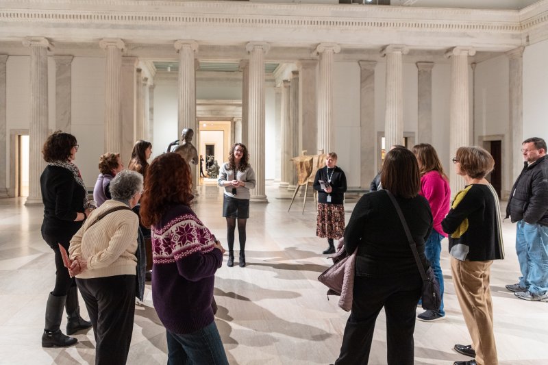 A group tour in an art museum