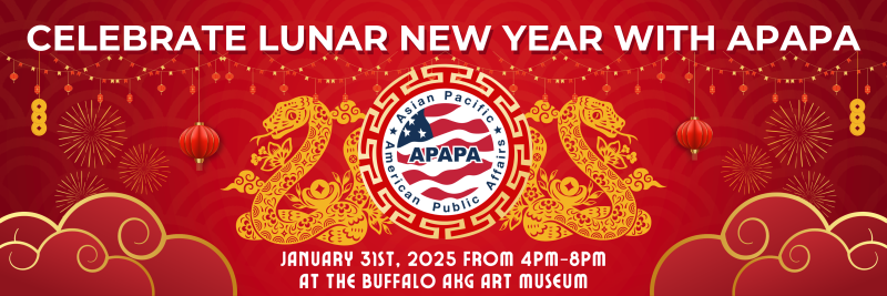 Red banner that reads "Celebrate Lunar New Year with APAPA"