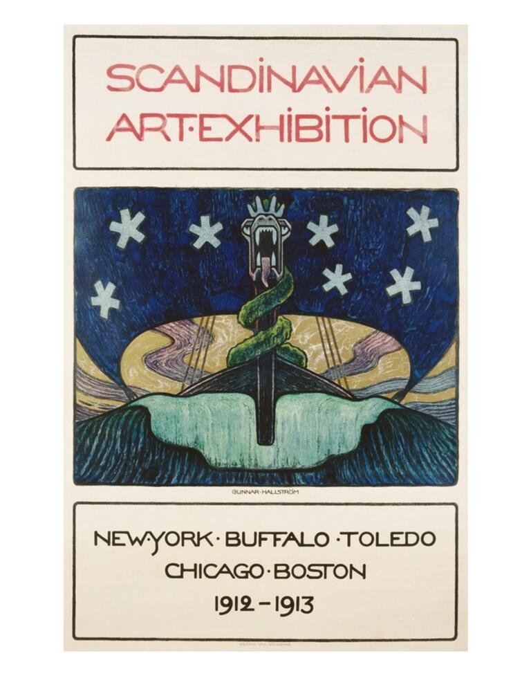 An archival flyer for the Scandinavian Art Exhibition