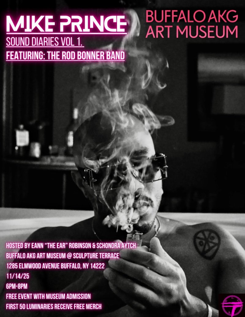 Event poster with a person wearing sunglasses smoking