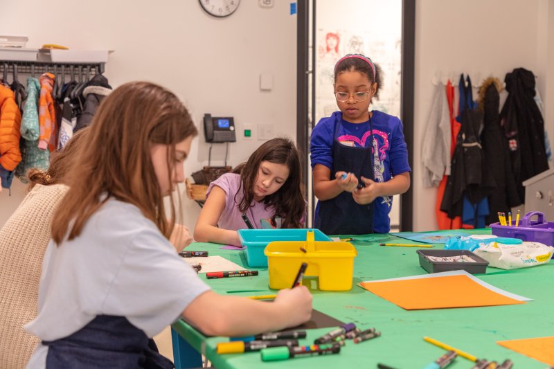Children in an art class