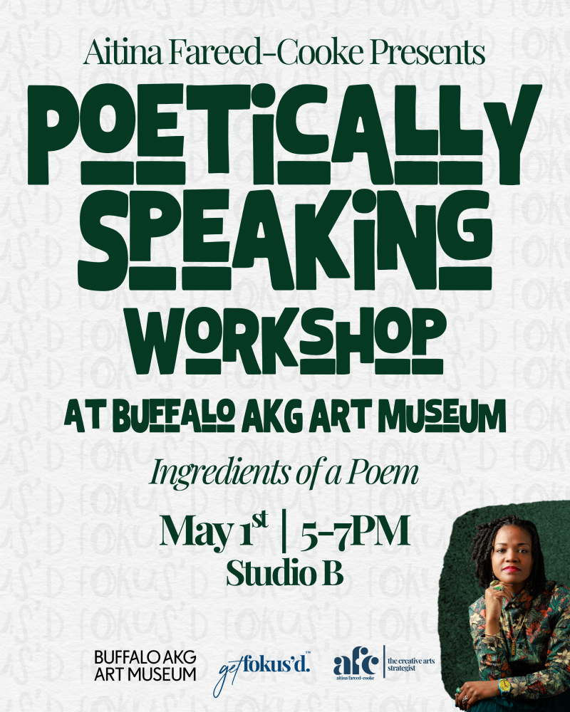 Event poster for Poetically Speaking Workshop