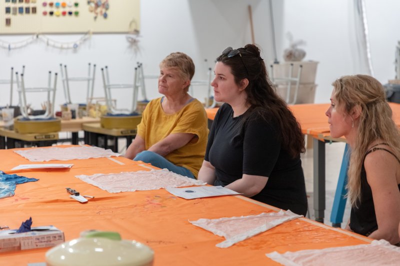 Adults in an art class