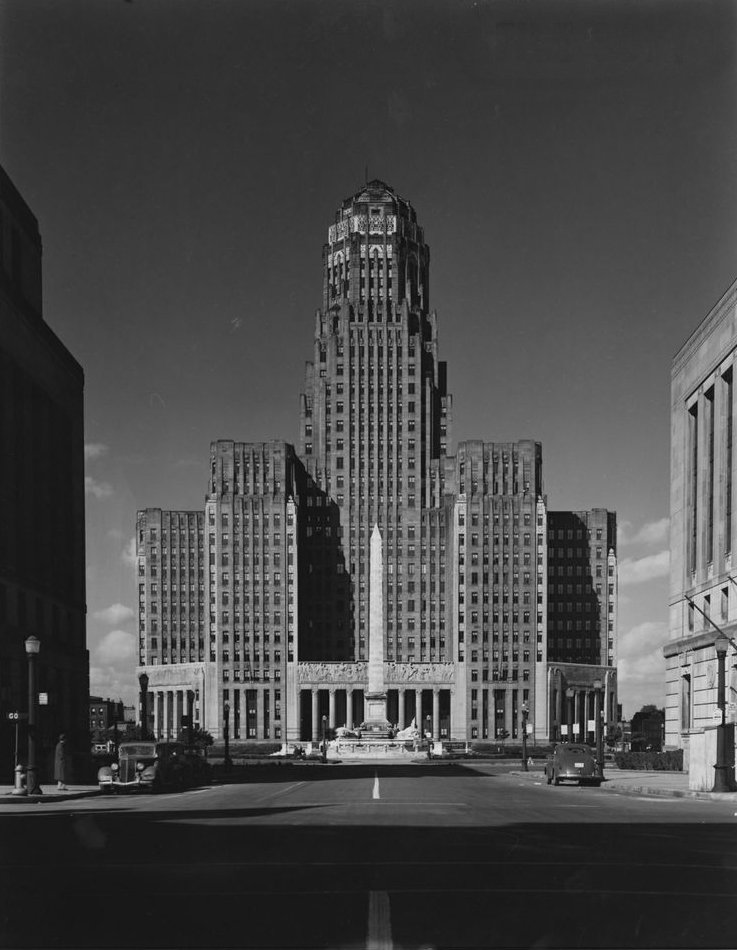 Black-and-white photograph of City Hall