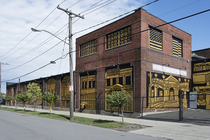 Installation view of Daniel Galas's 72 Jewett, 2016 at 74 Jewett Avenue in Buffalo. Photograph by Tom Loonan.