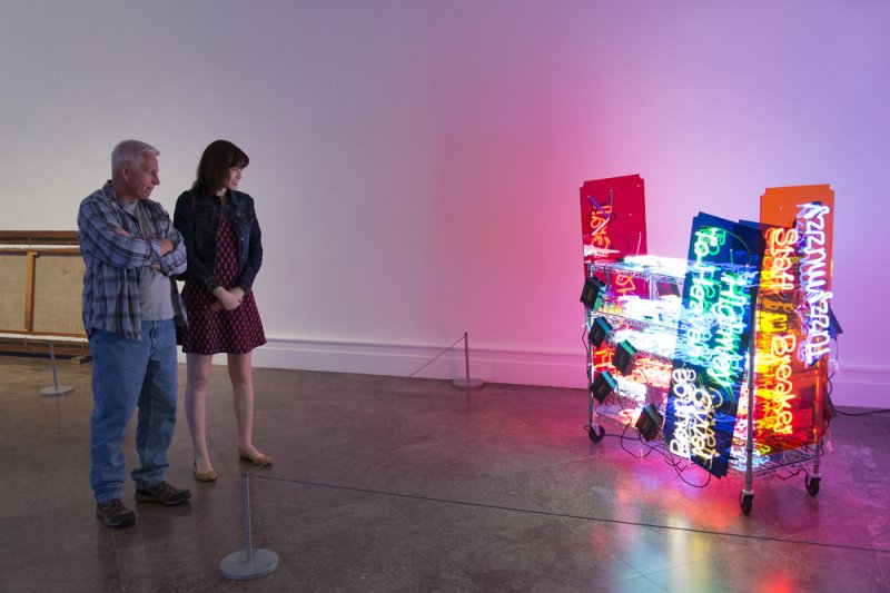 Guests view Jason Rhoades's Highway to Heaven, 2003