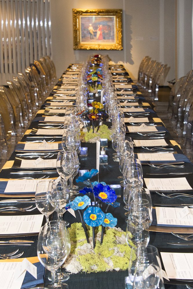 Tables set for The Art of Dining: Cocktails, Carousels, & Cuisine