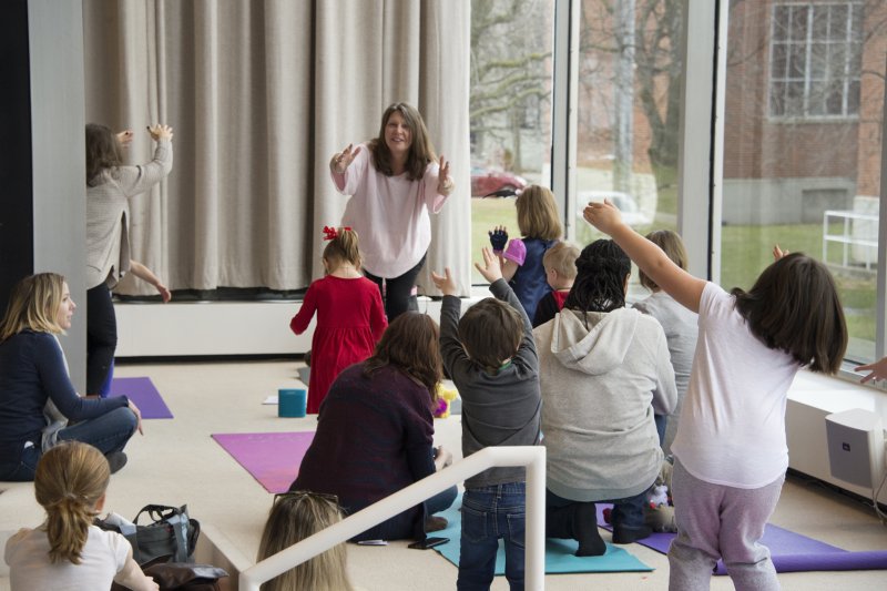 Kids doing yoga