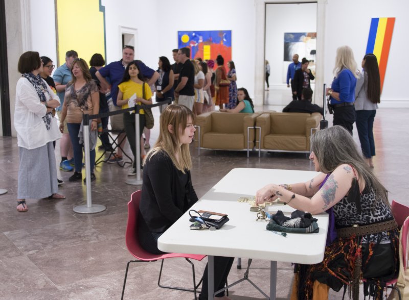 Onyx gives tarot readings in the museum