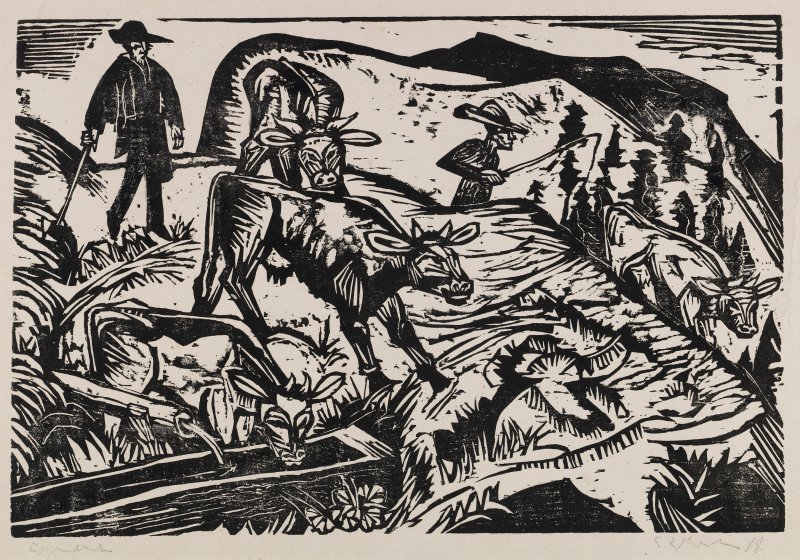 Ernst Ludwig Kirchner's Cows Descending, 1917
