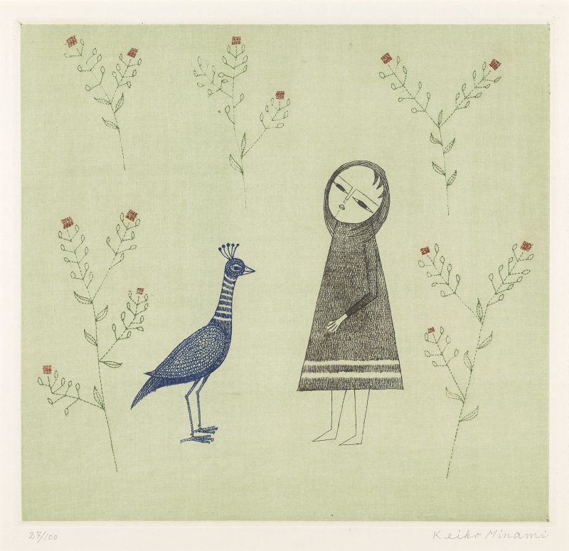 Keiko Minami's Small Girl with Bird, ca. 1950s