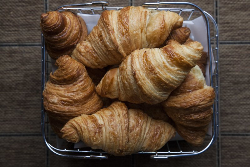 A basket of croissants