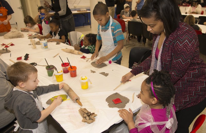 Families creating art