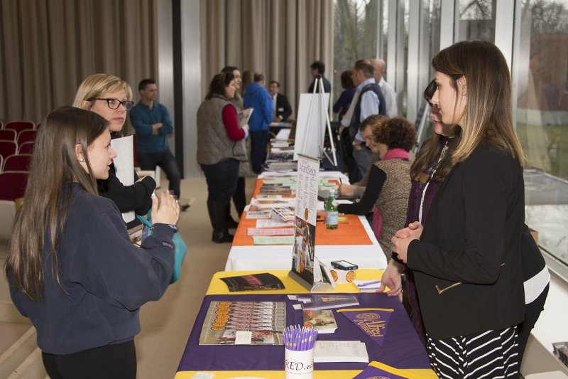 Teens talk to college representatives at the 2017 AK Teens College Art Career Day