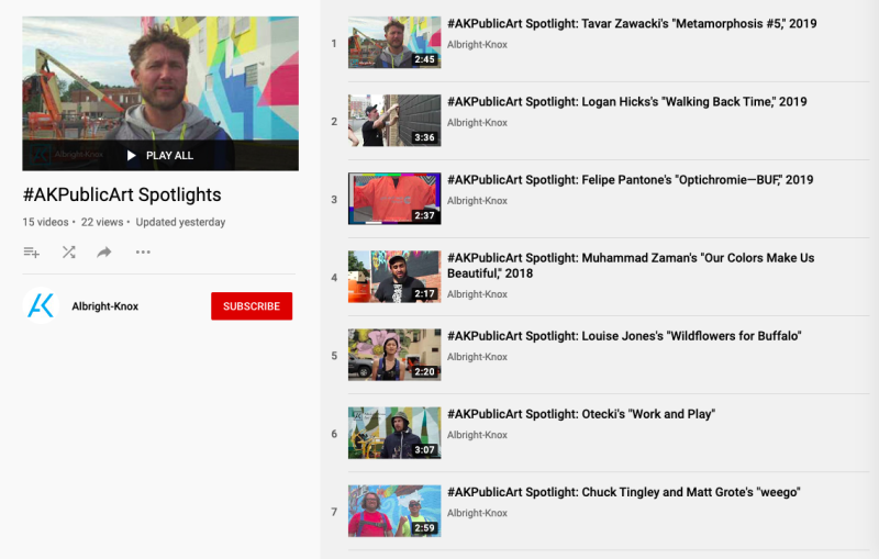 A screenshot of a YouTube page with a list of videos