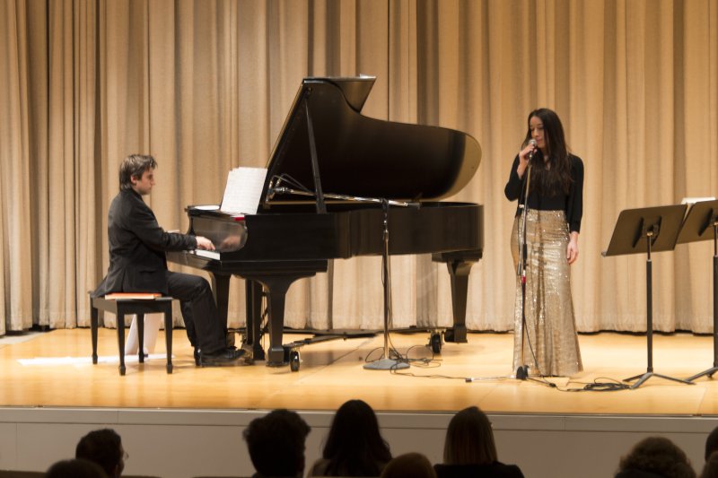The Gabriella & Vince Parlato Duo performs in the Auditorium