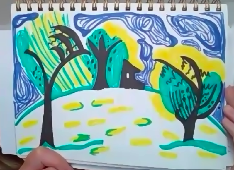 A watercolor landsacpe