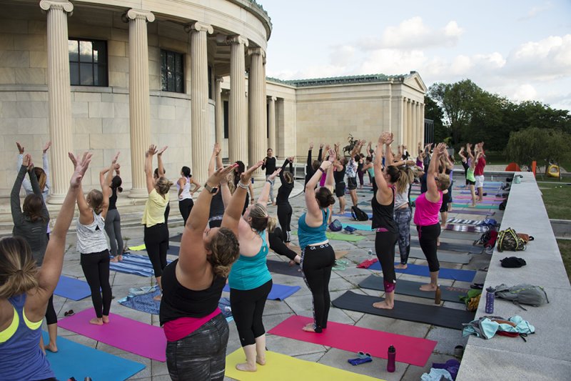 Yoga class at the museum