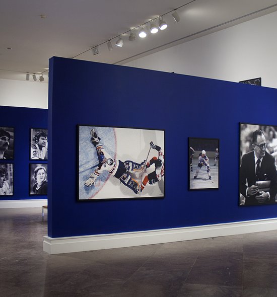 Installation view of Forty: The Sabres in the NHL