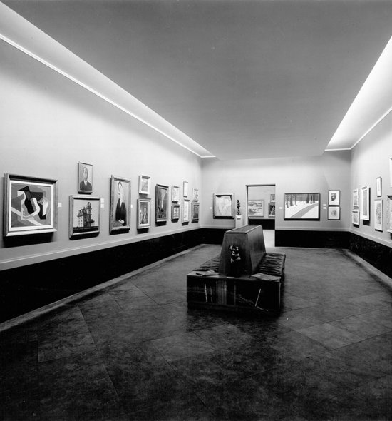 Black and white photograph of the Room of Contemporary Art