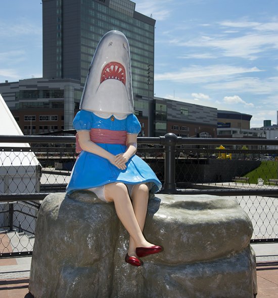 Casey Riordan Millard's Shark Girl​​​​​​​, 2013, at Canalside Buffalo