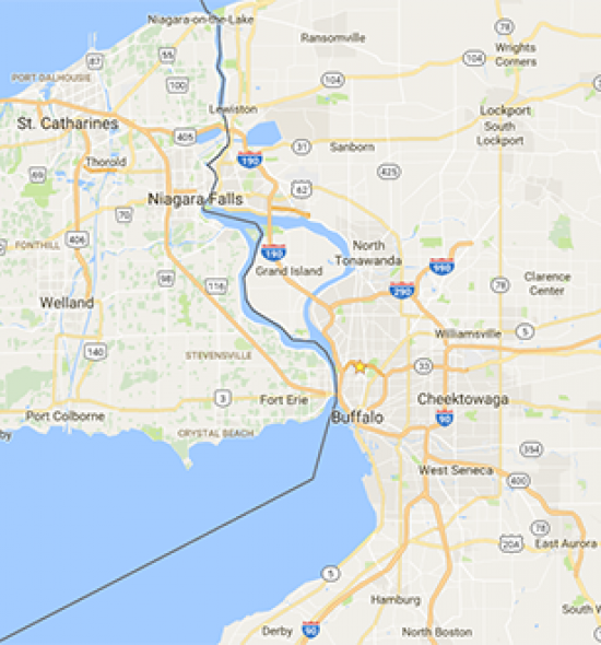 Google Map of the Buffalo Niagara region