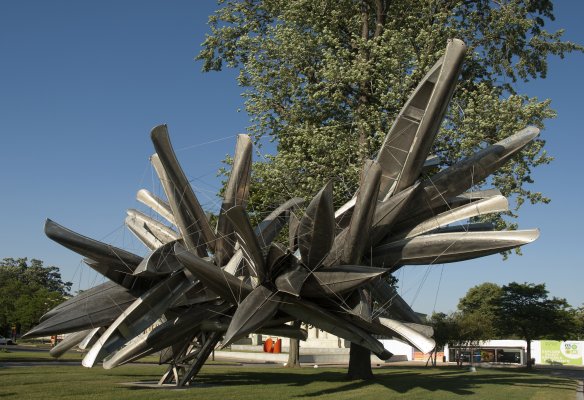 Nancy Rubins's Stainless Steel, Aluminum, Monochrome I, Built to Live Anywhere, at Home Here, 2010–11